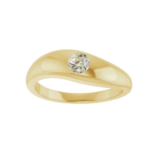 Wave Flush Set Old European Cut Ring