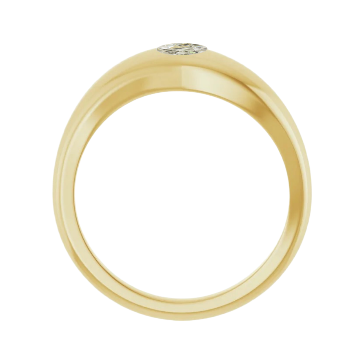 Wave Flush Set Old European Cut Ring