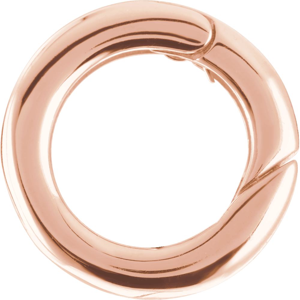 rose gold push in hinged circular bail for charms