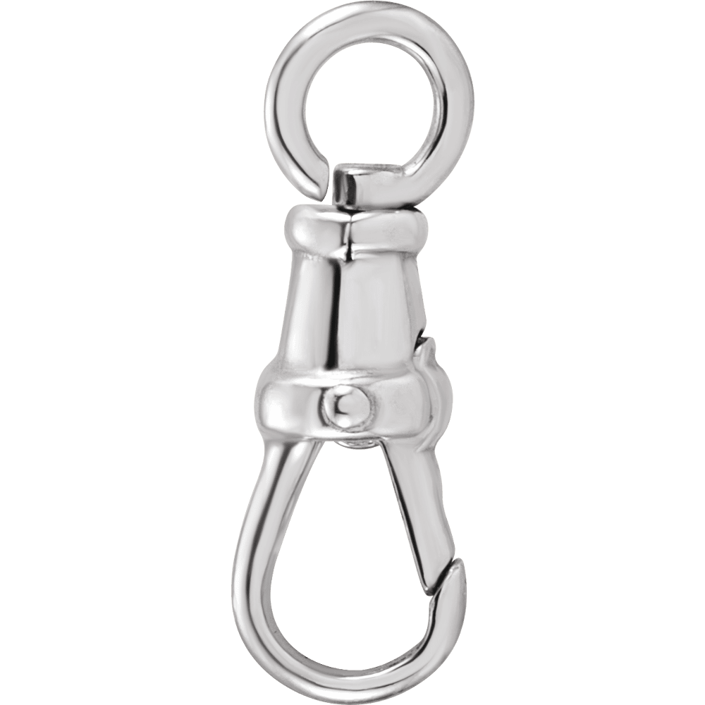 white gold push in hinged dogclip bail for charms