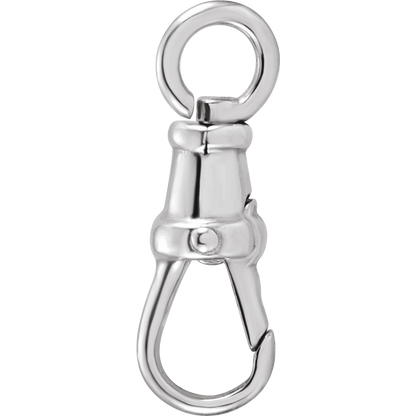 white gold push in hinged dogclip bail for charms