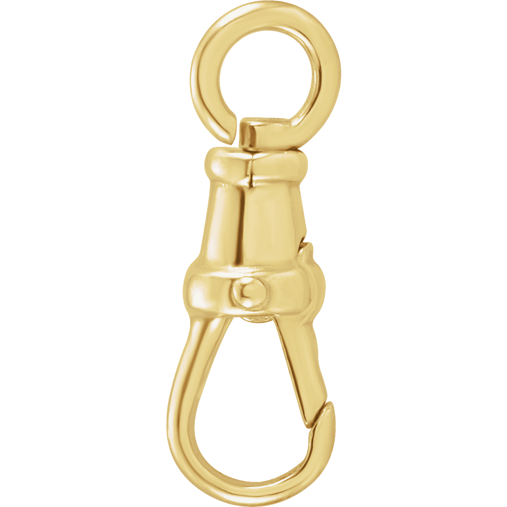 yellow gold push in dogclip bail for charms