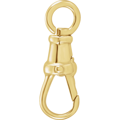 yellow gold push in dogclip bail for charms