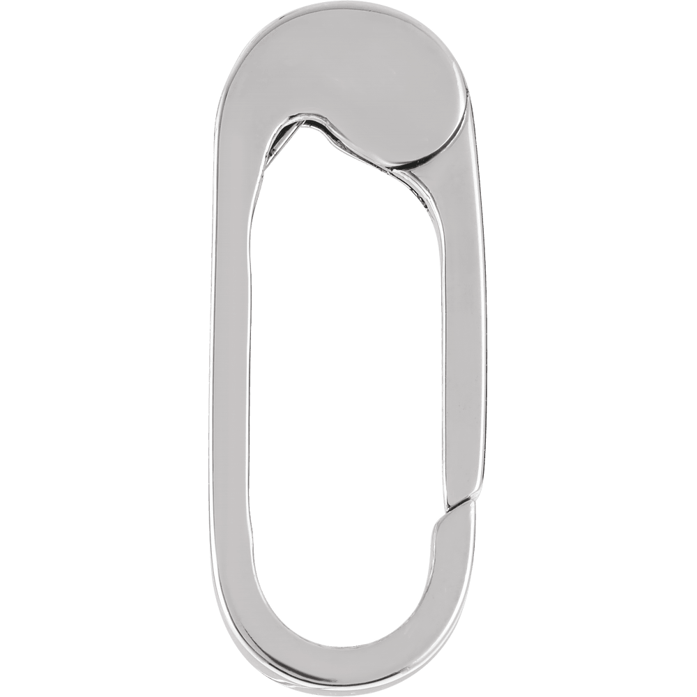 white gold push in hinged paperclip bail for charms